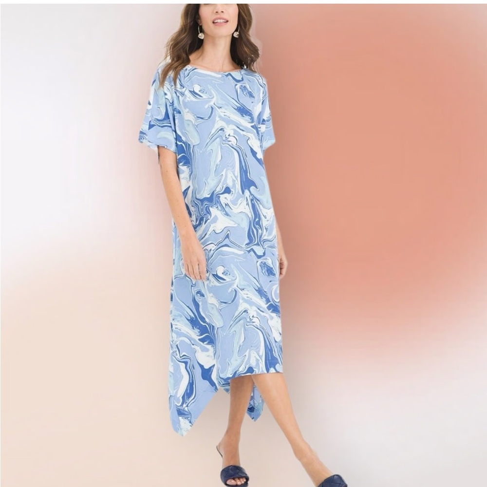 Chicos painted Swirl marbled midi dress- NWT. Retail‎ 159
